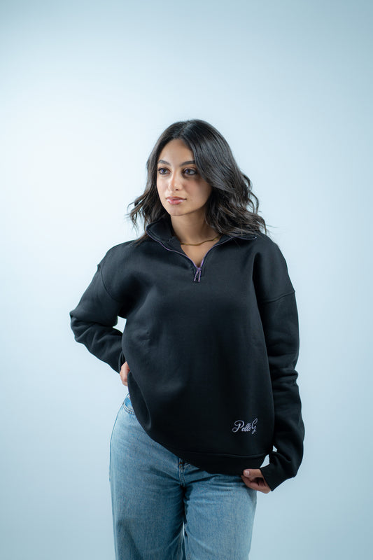 Black sweatshirt quarter zipper